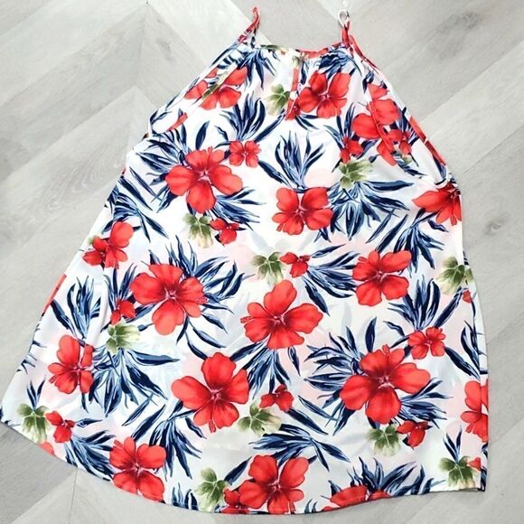 Perfect Peach Tropical Hibiscus Hawaiian Tank Top, Size Large - Picture 5 of 5